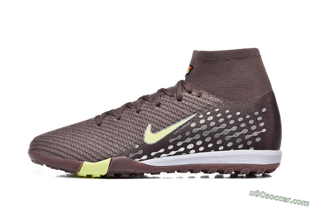 Nike Air Zoom Mercurial Superfly 10 Elite TF Artificial Turf Soccer Shoes - Brown/Lime Green/Gray 2