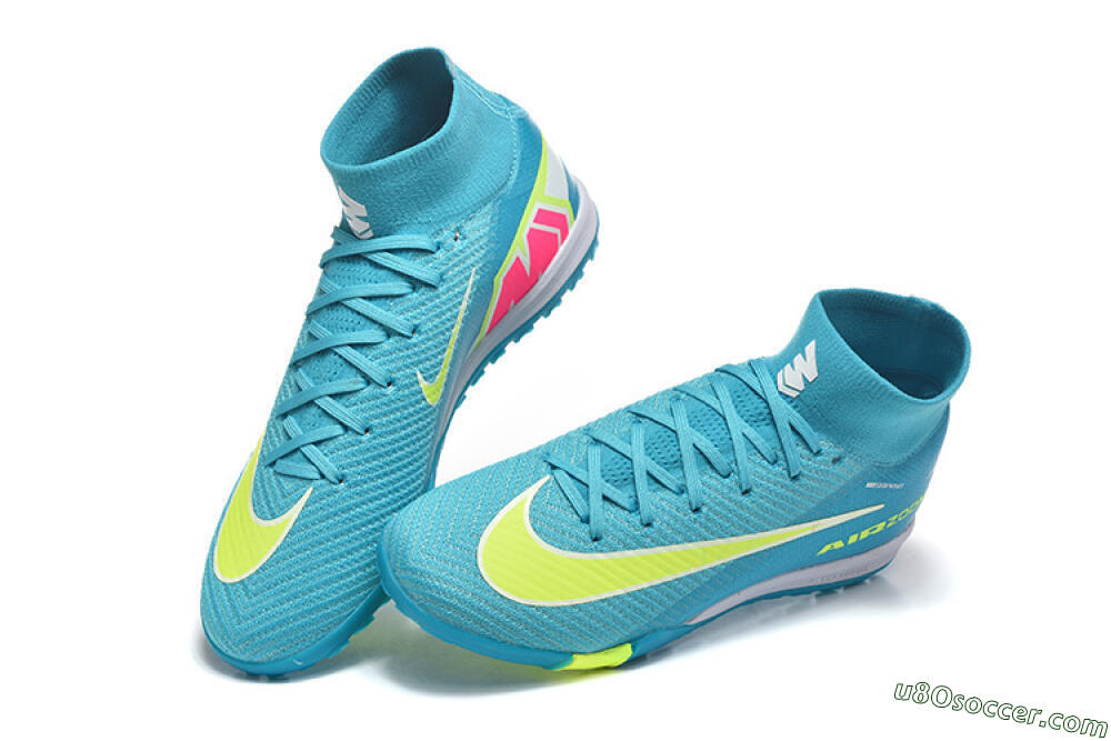 Nike Air Zoom Mercurial Superfly 10 Elite TF Artificial Turf Soccer Shoes - Blue/Electric Lime/Neon Yellow 6