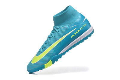 Nike Air Zoom Mercurial Superfly 10 Elite TF Artificial Turf Soccer Shoes - Blue/Electric Lime/Neon Yellow