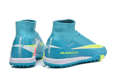 Nike Air Zoom Mercurial Superfly 10 Elite TF Artificial Turf Soccer Shoes - Blue/Electric Lime/Neon Yellow