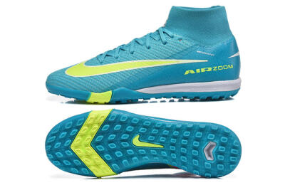 Nike Air Zoom Mercurial Superfly 10 Elite TF Artificial Turf Soccer Shoes - Blue/Electric Lime/Neon Yellow