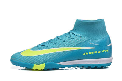 Nike Air Zoom Mercurial Superfly 10 Elite TF Artificial Turf Soccer Shoes - Blue/Electric Lime/Neon Yellow