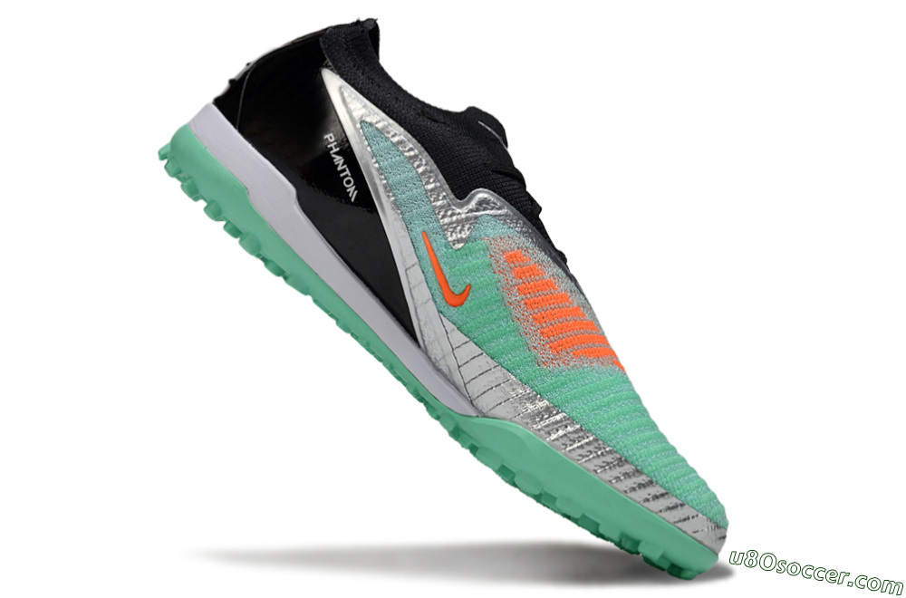 Nike Phantom 6 Low Elite TF Artificial Turf Soccer Shoes - Green/Mint Green/Black Orange 5