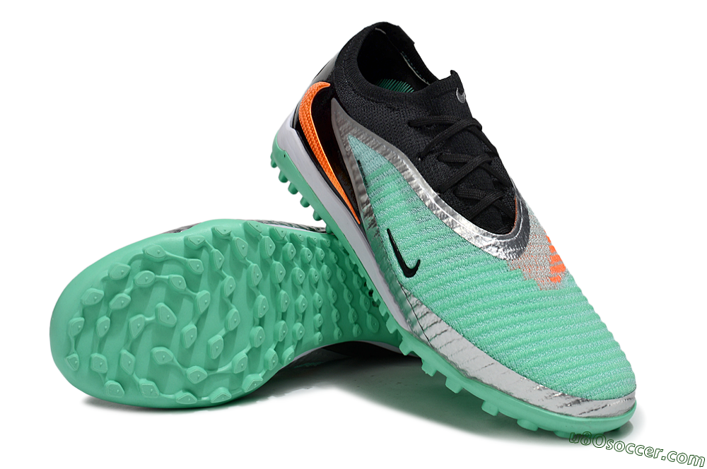 Nike Phantom 6 Low Elite TF Artificial Turf Soccer Shoes - Green/Mint Green/Black Orange 4