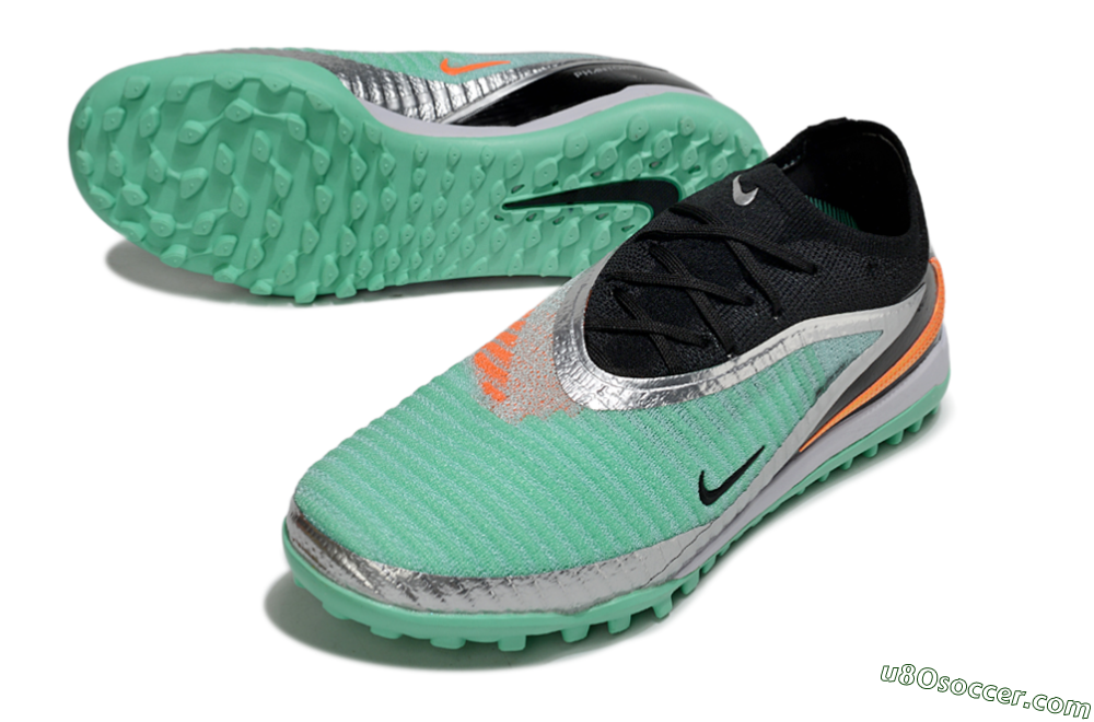 Nike Phantom 6 Low Elite TF Artificial Turf Soccer Shoes - Green/Mint Green/Black Orange 3