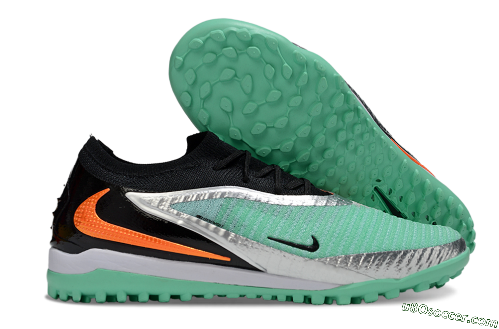 Nike Phantom 6 Low Elite TF Artificial Turf Soccer Shoes - Green/Mint Green/Black Orange 1