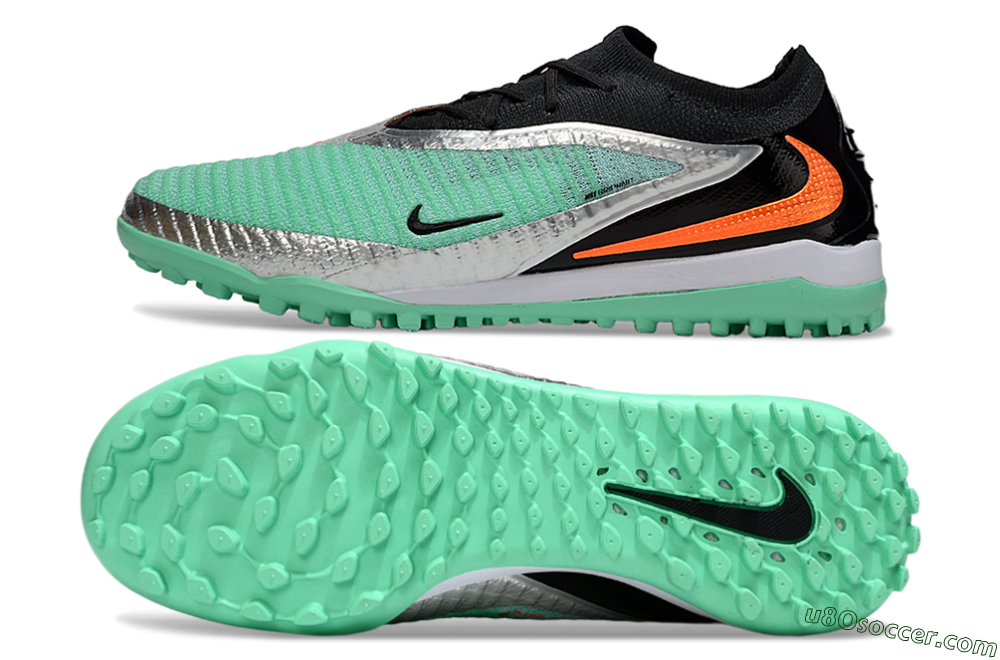 Nike Phantom 6 Low Elite TF Artificial Turf Soccer Shoes - Green/Mint Green/Black Orange 0