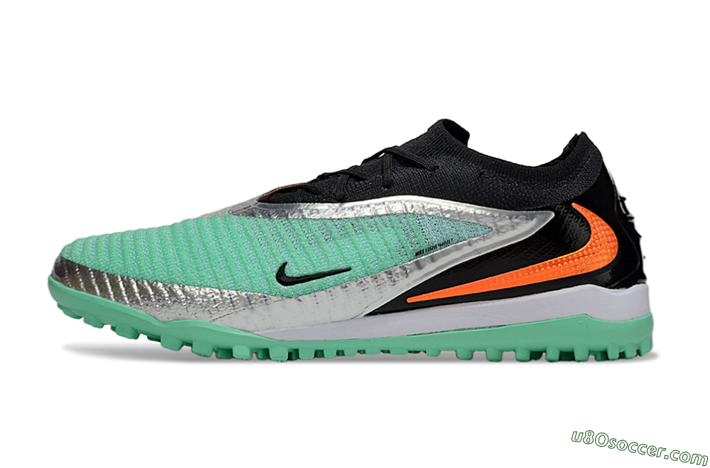 Nike Phantom 6 Low Elite TF Artificial Turf Soccer Shoes - Green/Mint Green/Black Orange 2