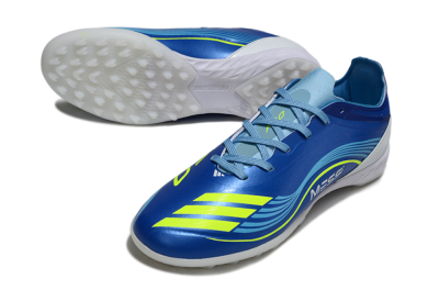 Messi x Adidas F50 Pro TF Artificial Turf Soccer Shoes - Blue/Neon Green/White