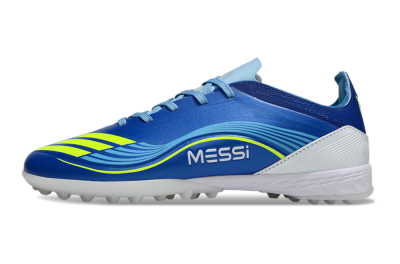 Messi x Adidas F50 Pro TF Artificial Turf Soccer Shoes - Blue/Neon Green/White