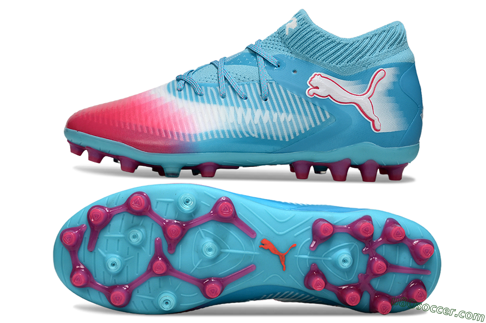 Puma Future 8 Ultimate MG Multi Ground Soccer Cleats - Blue/Sky Blue/Fuchsia Pink 0