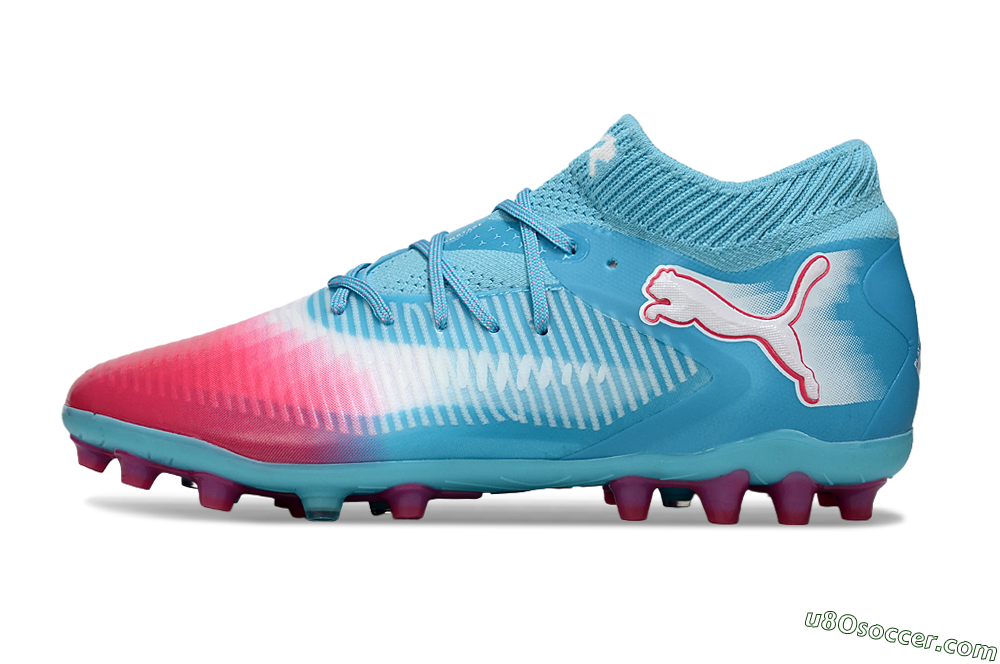 Puma Future 8 Ultimate MG Multi Ground Soccer Cleats - Blue/Sky Blue/Fuchsia Pink 2