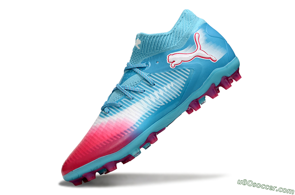 Puma Future 8 Ultimate MG Multi Ground Soccer Cleats - Blue/Sky Blue/Fuchsia Pink 5