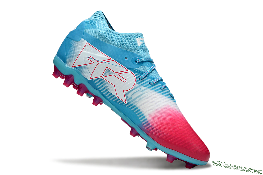 Puma Future 8 Ultimate MG Multi Ground Soccer Cleats - Blue/Sky Blue/Fuchsia Pink 4