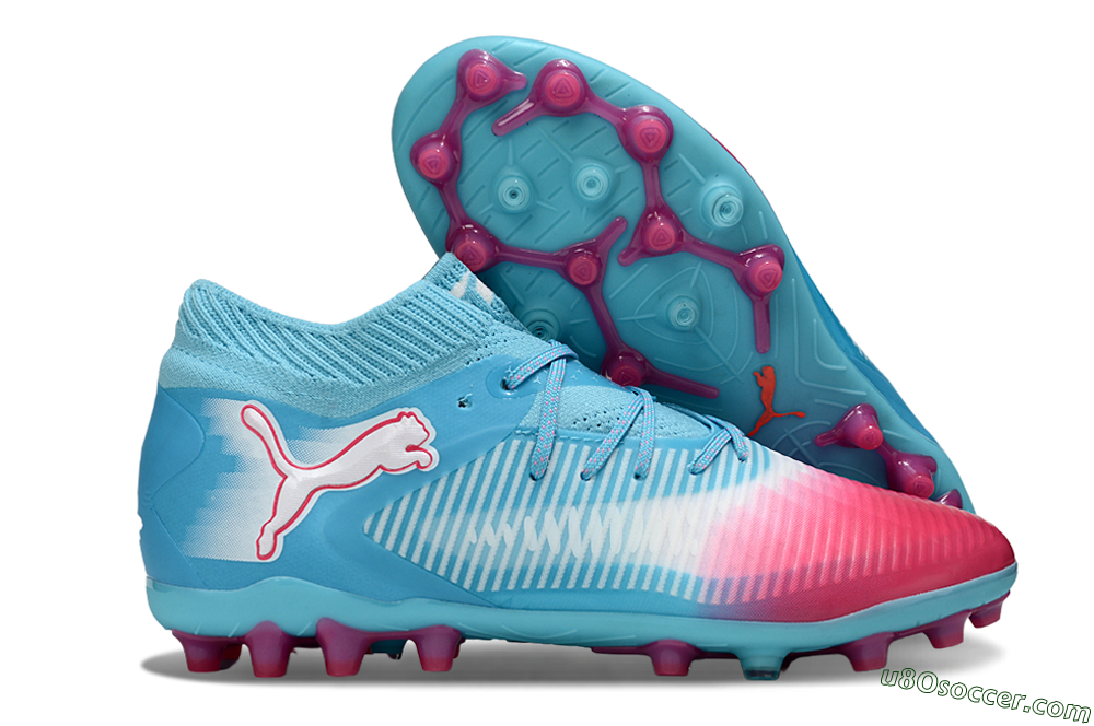 Puma Future 8 Ultimate MG Multi Ground Soccer Cleats - Blue/Sky Blue/Fuchsia Pink 1