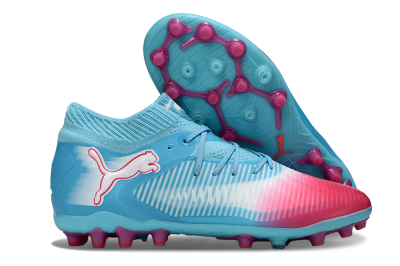 Puma Future 8 Ultimate MG Multi Ground Soccer Cleats - Blue/Sky Blue/Fuchsia Pink