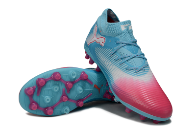 Puma Future 8 Ultimate MG Multi Ground Soccer Cleats - Blue/Sky Blue/Fuchsia Pink