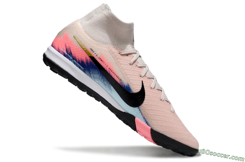 Nike Air Zoom Mercurial Superfly 10 Elite TF Artificial Turf Soccer Shoes - Pink/Soft Pink/Light Blue 5