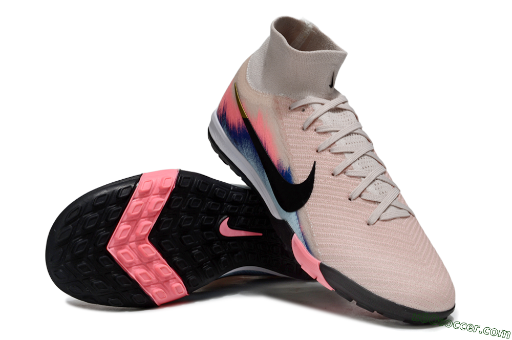 Nike Air Zoom Mercurial Superfly 10 Elite TF Artificial Turf Soccer Shoes - Pink/Soft Pink/Light Blue 4