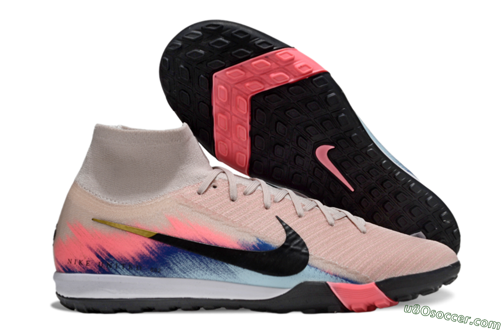 Nike Air Zoom Mercurial Superfly 10 Elite TF Artificial Turf Soccer Shoes - Pink/Soft Pink/Light Blue 1
