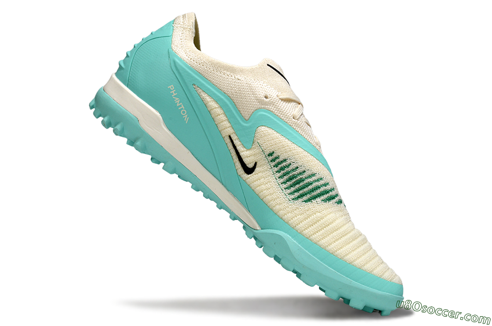 Nike Phantom 6 Low Elite TF Artificial Turf Soccer Shoes - Aqua/Soft Cream/Turquoise Splash 4