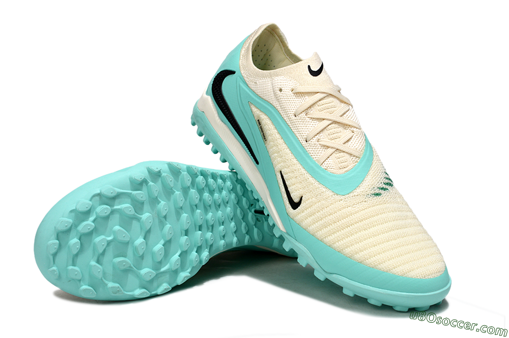 Nike Phantom 6 Low Elite TF Artificial Turf Soccer Shoes - Aqua/Soft Cream/Turquoise Splash 3