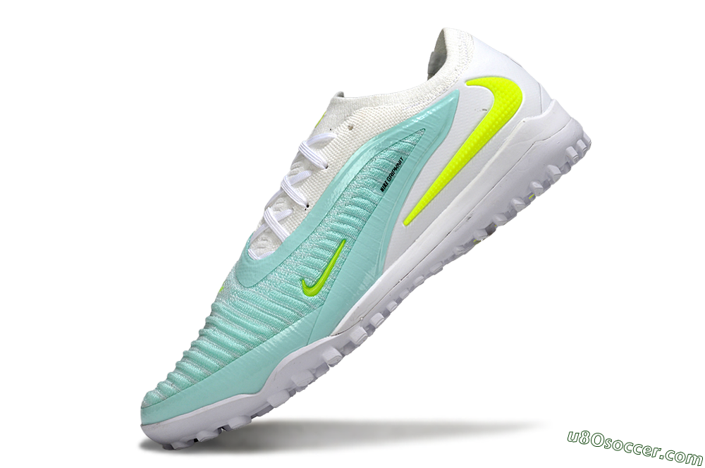 Nike Phantom 6 Low Elite TF Artificial Turf Soccer Shoes - Aqua/Lime Green/White 5