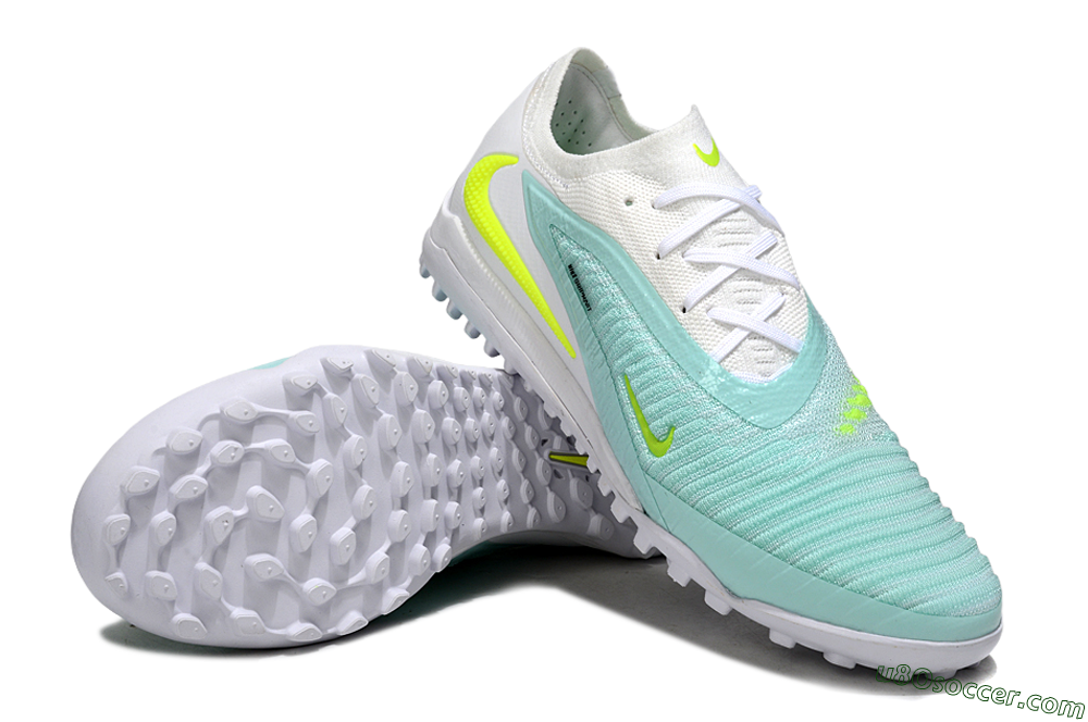 Nike Phantom 6 Low Elite TF Artificial Turf Soccer Shoes - Aqua/Lime Green/White 3