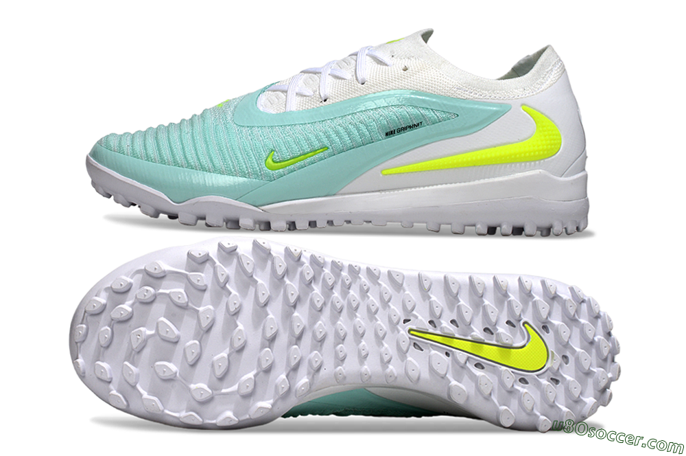 Nike Phantom 6 Low Elite TF Artificial Turf Soccer Shoes - Aqua/Lime Green/White 0