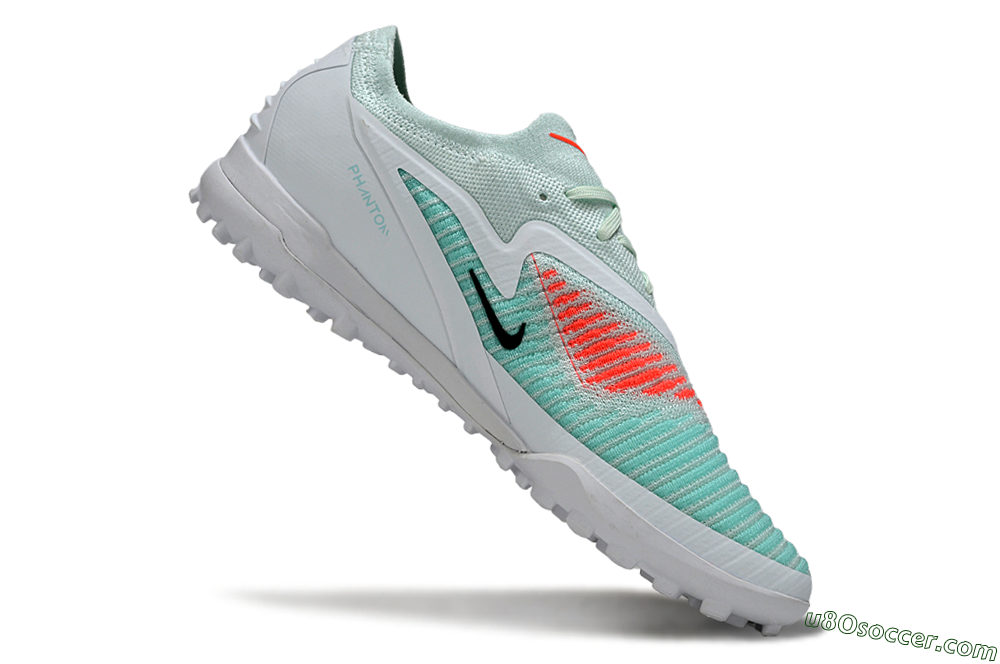 Nike Phantom 6 Low Elite TF Artificial Turf Soccer Shoes - Aqua/Coral Breeze/White Glow 4