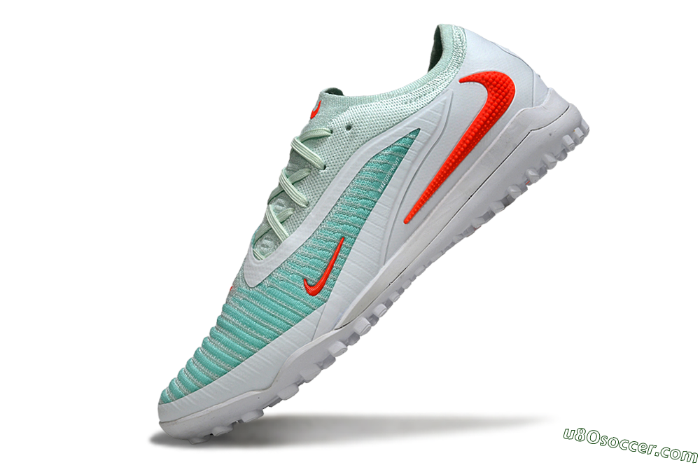 Nike Phantom 6 Low Elite TF Artificial Turf Soccer Shoes - Aqua/Coral Breeze/White Glow 5
