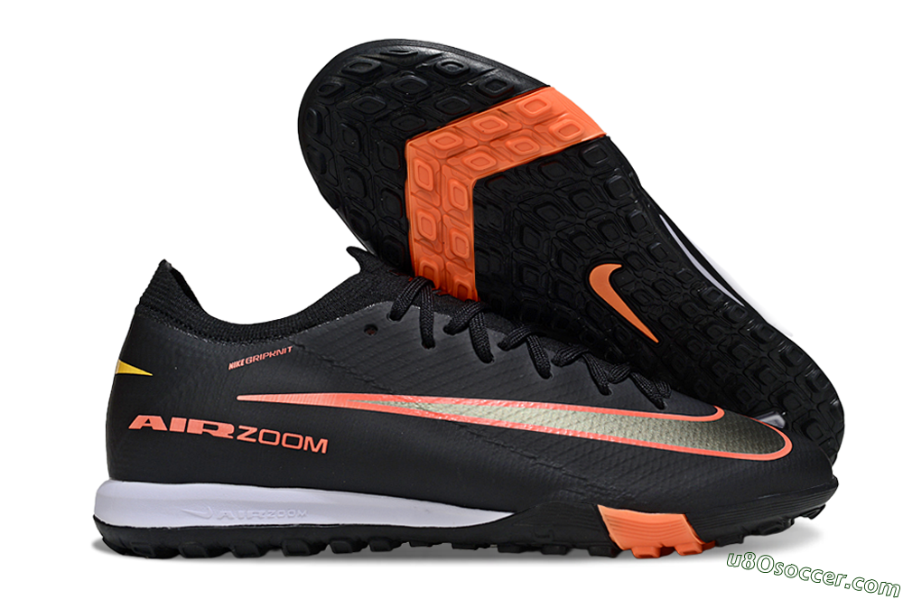 Nike Air Zoom Mercurial Vapor 16 Elite TF Artificial Turf Soccer Shoes - Black/Electric Orange/Gold Rush 1