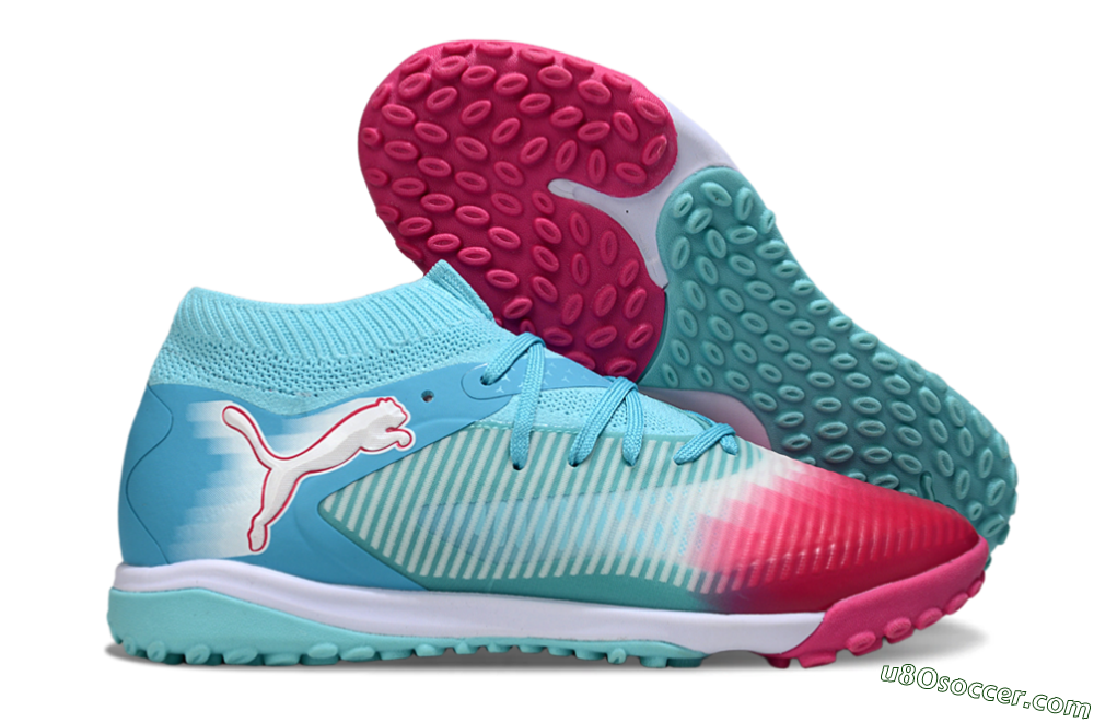 Puma Future 8 Ultimate TF Artificial Turf Soccer Shoes - Aqua/Coral Pink/Soft Blue 1