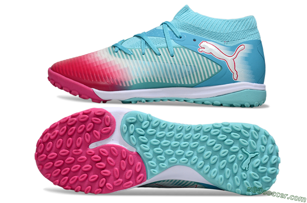 Puma Future 8 Ultimate TF Artificial Turf Soccer Shoes - Aqua/Coral Pink/Soft Blue 0