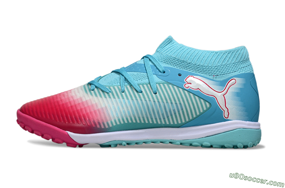 Puma Future 8 Ultimate TF Artificial Turf Soccer Shoes - Aqua/Coral Pink/Soft Blue 2