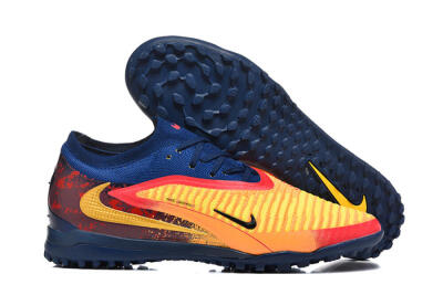 Nike Phantom 6 Low Elite TF Artificial Turf Soccer Shoes - Yellow/Fiery Red/Navy Blue