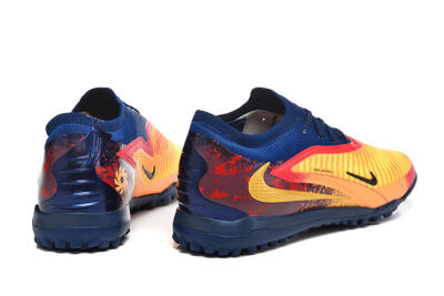 Nike Phantom 6 Low Elite TF Artificial Turf Soccer Shoes - Yellow/Fiery Red/Navy Blue