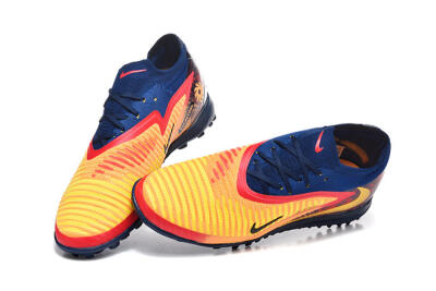 Nike Phantom 6 Low Elite TF Artificial Turf Soccer Shoes - Yellow/Fiery Red/Navy Blue