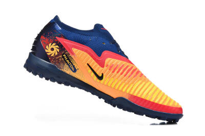 Nike Phantom 6 Low Elite TF Artificial Turf Soccer Shoes - Yellow/Fiery Red/Navy Blue