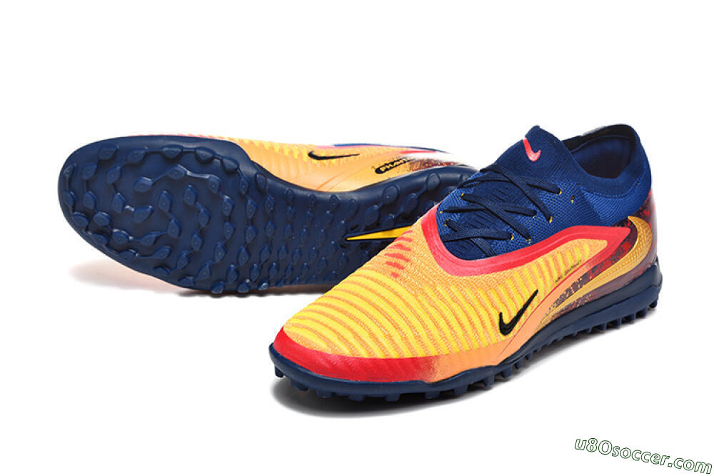 Nike Phantom 6 Low Elite TF Artificial Turf Soccer Shoes - Yellow/Fiery Red/Navy Blue 3