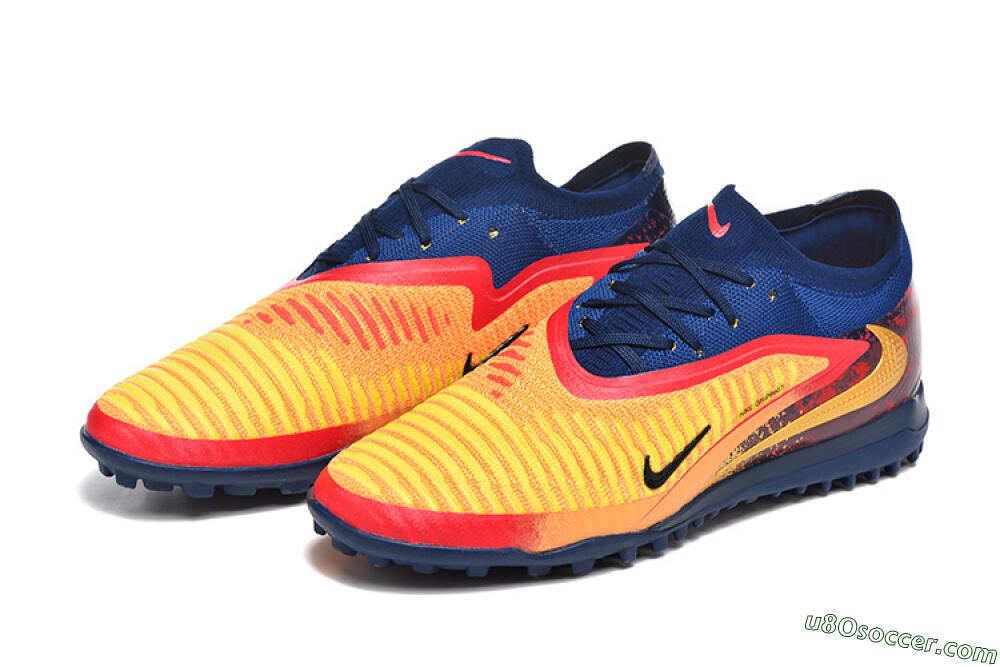 Nike Phantom 6 Low Elite TF Artificial Turf Soccer Shoes - Yellow/Fiery Red/Navy Blue 5