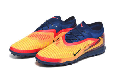 Nike Phantom 6 Low Elite TF Artificial Turf Soccer Shoes - Yellow/Fiery Red/Navy Blue