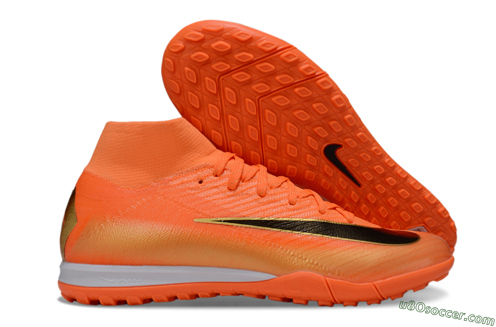 Nike Air Zoom Mercurial Superfly 10 Elite TF Artificial Turf Soccer Shoes - Orange/Bright Blaze/Black Gold 1