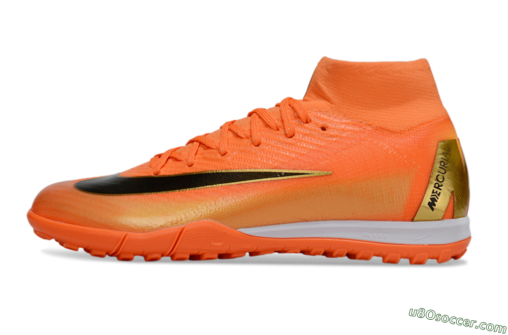 Nike Air Zoom Mercurial Superfly 10 Elite TF Artificial Turf Soccer Shoes - Orange/Bright Blaze/Black Gold 2