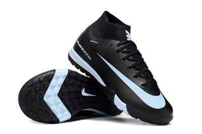 Nike Air Zoom Mercurial Superfly 10 Elite TF Artificial Turf Soccer Shoes - Black/Sky Blue/Black