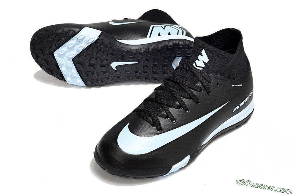 Nike Air Zoom Mercurial Superfly 10 Elite TF Artificial Turf Soccer Shoes - Black/Sky Blue/Black 3