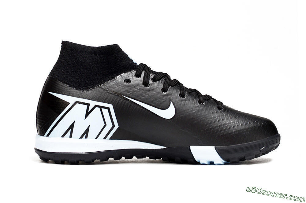 Nike Air Zoom Mercurial Superfly 10 Elite TF Artificial Turf Soccer Shoes - Black/Sky Blue/Black 5