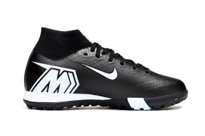 Nike Air Zoom Mercurial Superfly 10 Elite TF Artificial Turf Soccer Shoes - Black/Sky Blue/Black