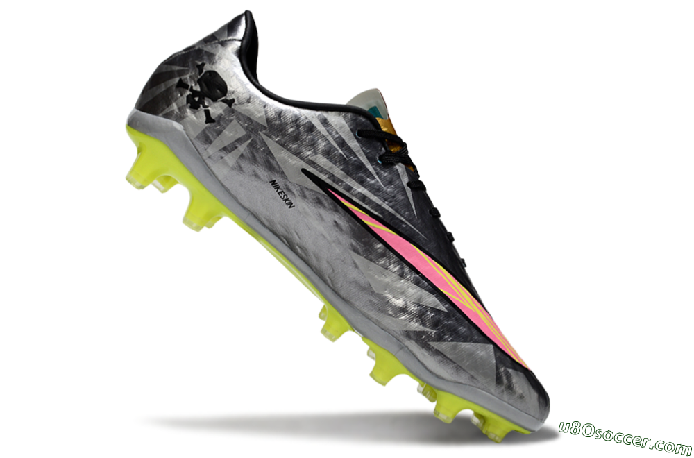 Nike Hypervenom Phantom FG Firm Ground Soccer Cleats - Gray/Neon Yellow/Metallic Silver 5