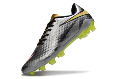 Nike Hypervenom Phantom FG Firm Ground Soccer Cleats - Gray/Neon Yellow/Metallic Silver
